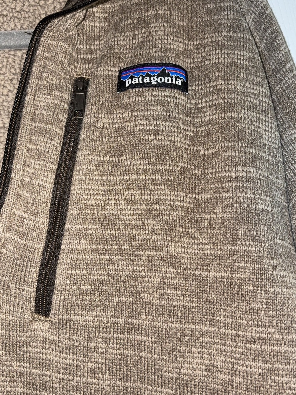 Patagonia Unisex Quarter-Zip Fleece Pullover - Taupe Brown - Picture 2 of 3